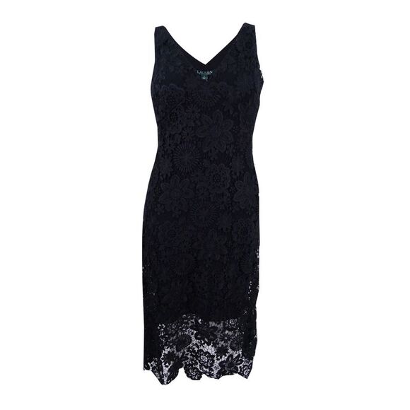 Lauren by Ralph Lauren Women's Lace Sheath Dress - Black - Picture 1 of 2